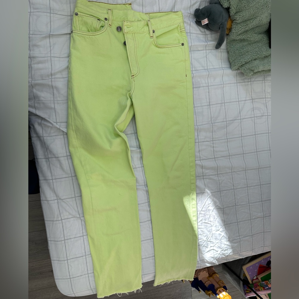 Agolde Lime Green Denim Pants